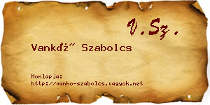 Vankó Szabolcs névjegykártya